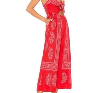 Free People bandana jumpsuit cropped
